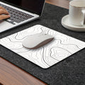 Black and white terrain line large mouse pad, abstract terrain line outline washable non-slip rubber office and gaming computer desk mat, computer accessories, Christmas, Halloween, Thanksgiving gifts