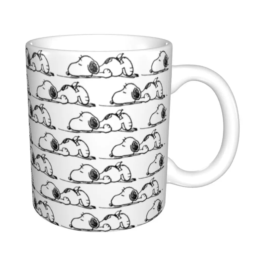 Custom Cartoon Snoopy Woodstock Animation Coffee Mug DIY Ceramic Milk Tea Cups