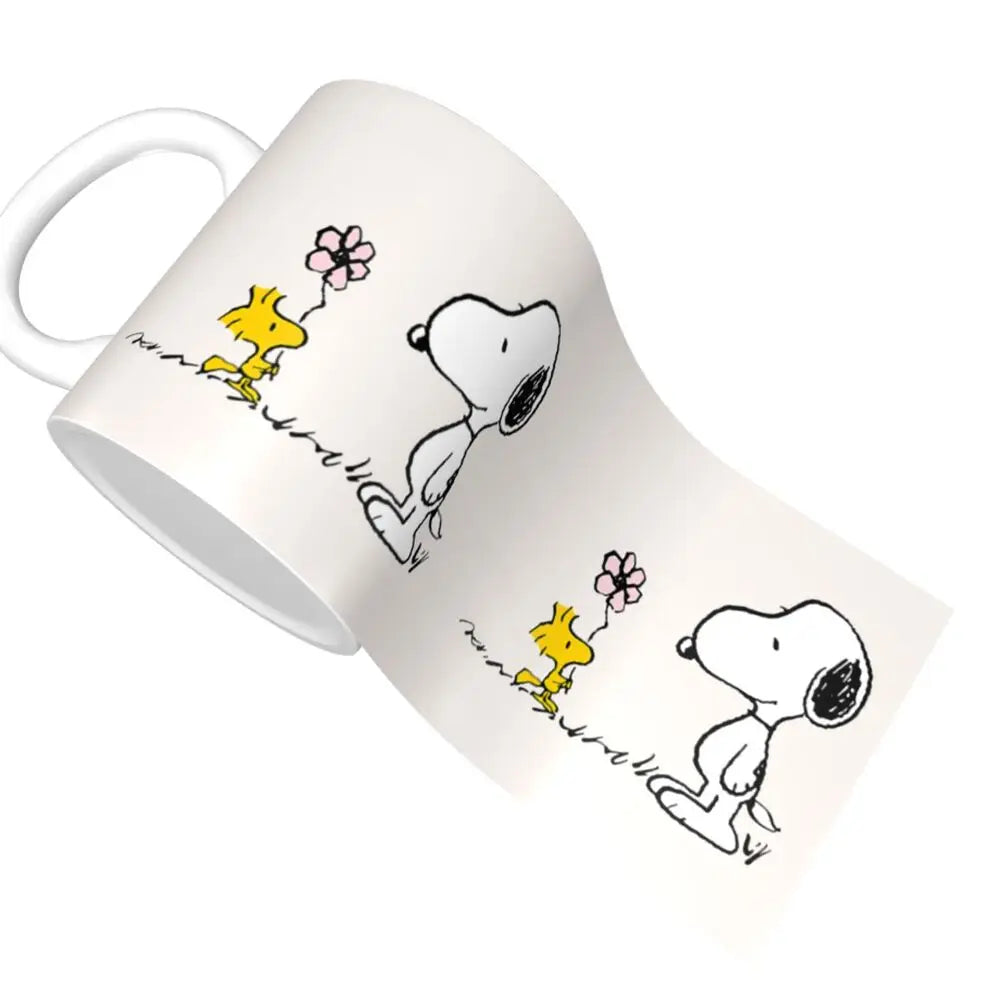 Custom Cartoon Snoopy Woodstock Animation Coffee Mug DIY Ceramic Milk Tea Cups