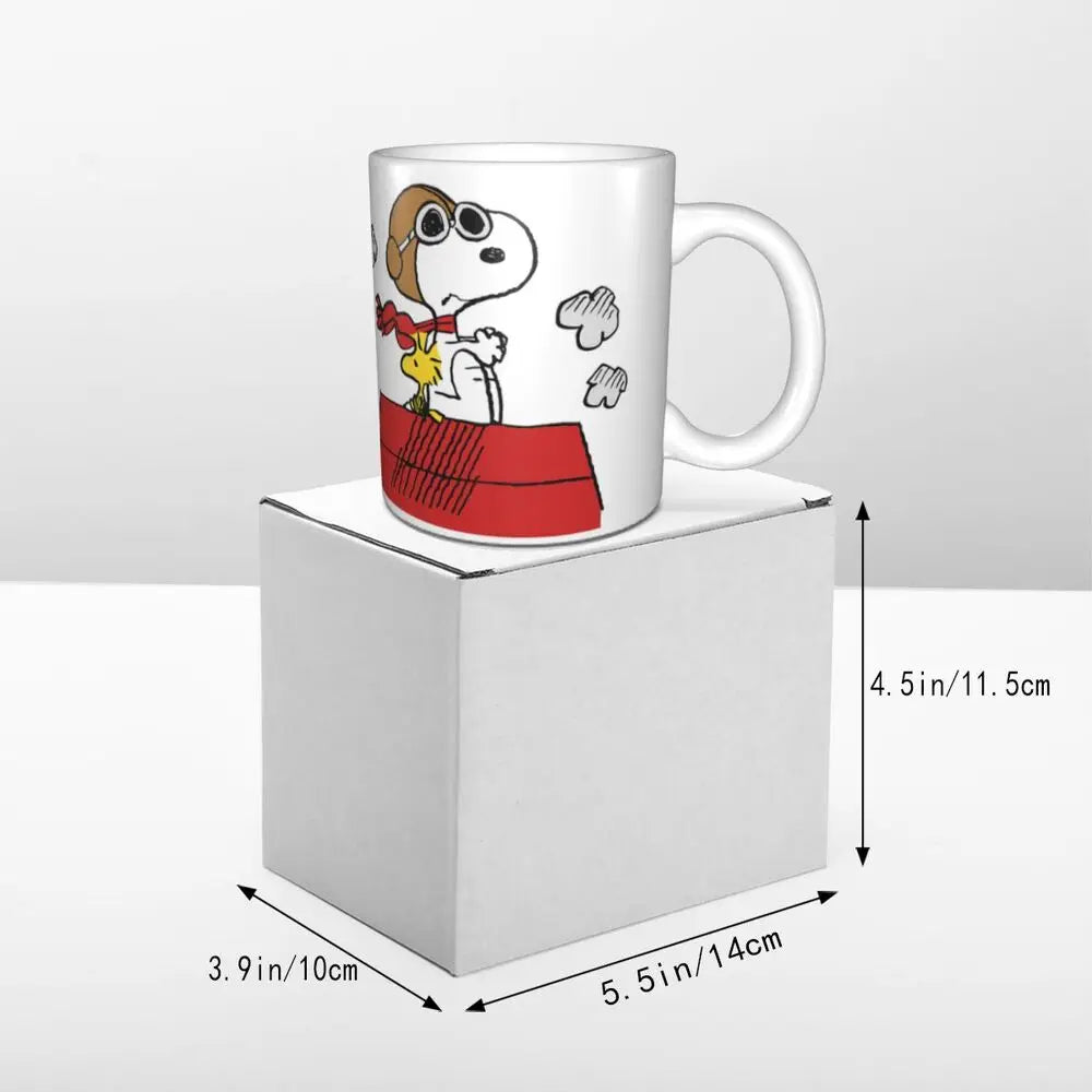 Custom Cartoon Snoopy Woodstock Animation Coffee Mug DIY Ceramic Milk Tea Cups