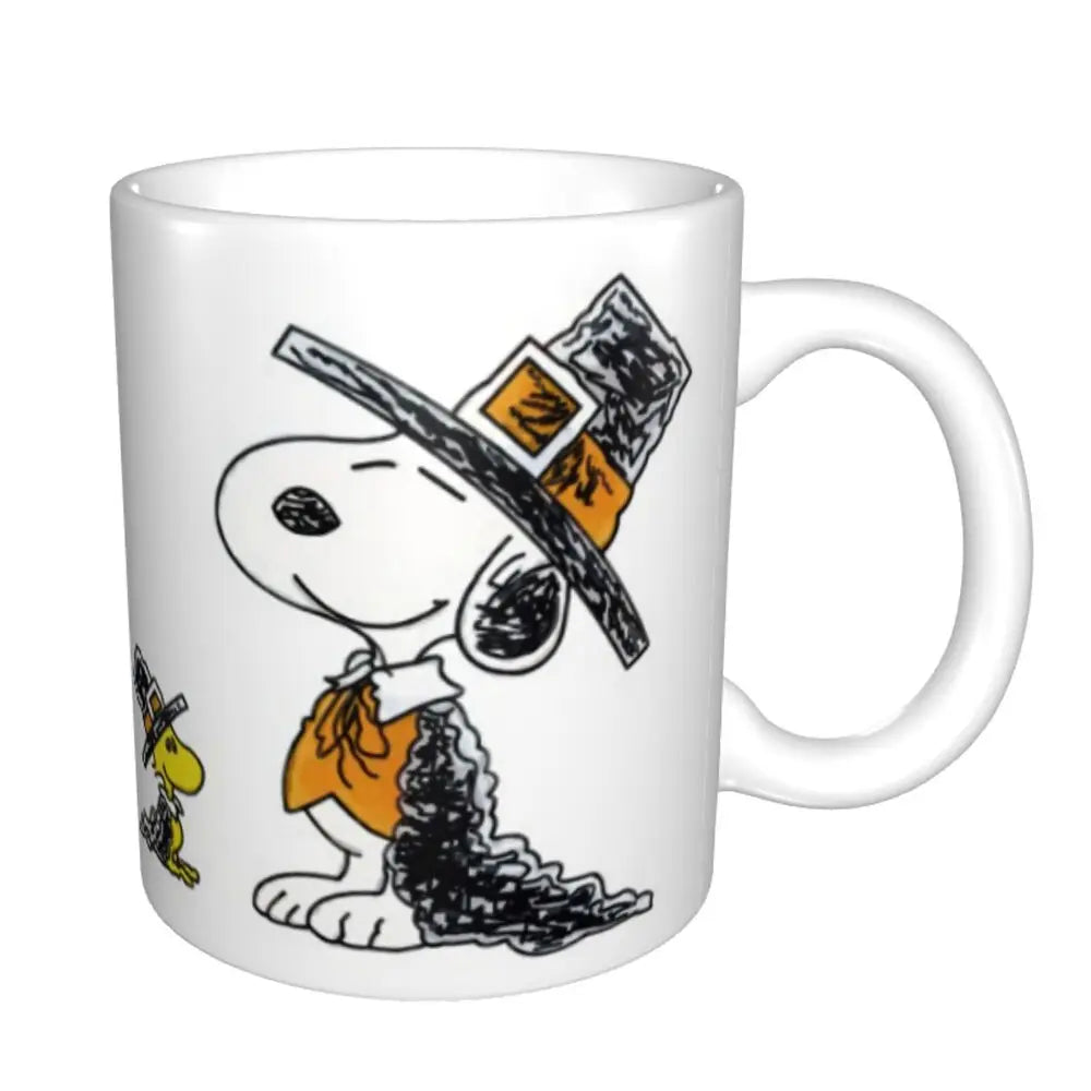 Custom Cartoon Snoopy Woodstock Animation Coffee Mug DIY Ceramic Milk Tea Cups