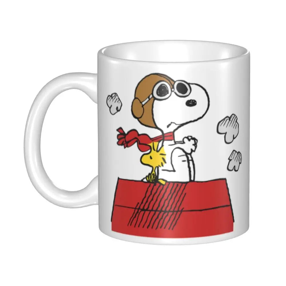 Custom Cartoon Snoopy Woodstock Animation Coffee Mug DIY Ceramic Milk Tea Cups
