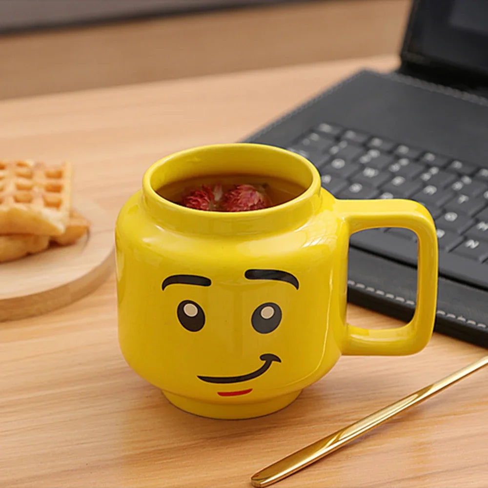 Creative Cartoon Coffee Milk Tea Water Cup Cute Funny Expression Children Milk Breakfast Mug Smile Ceramic Mug Home Water Cup