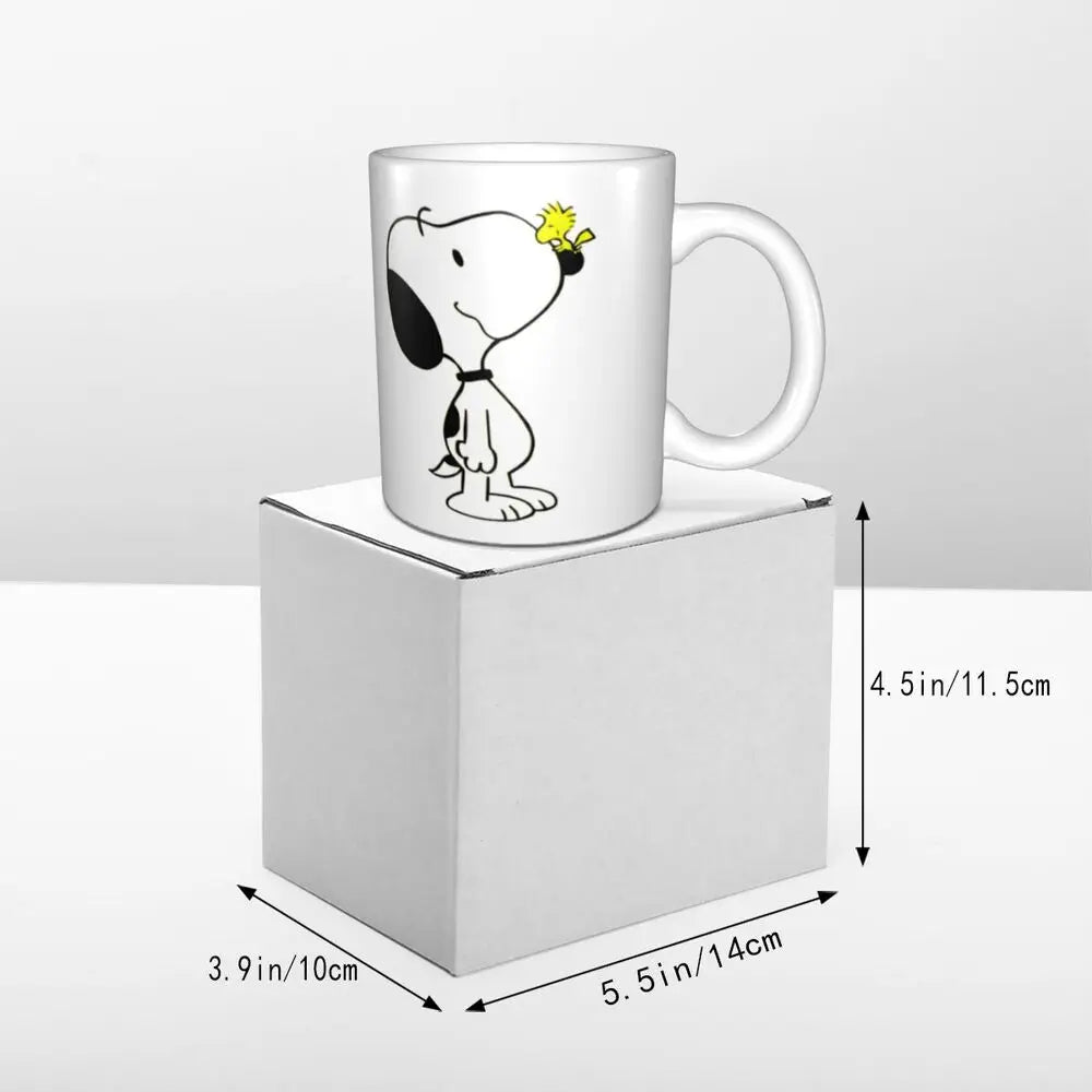 Custom Cartoon Snoopy Woodstock Animation Coffee Mug DIY Ceramic Milk Tea Cups