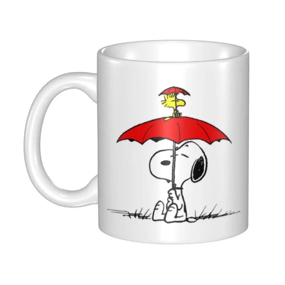 Custom Cartoon Snoopy Woodstock Animation Coffee Mug DIY Ceramic Milk Tea Cups