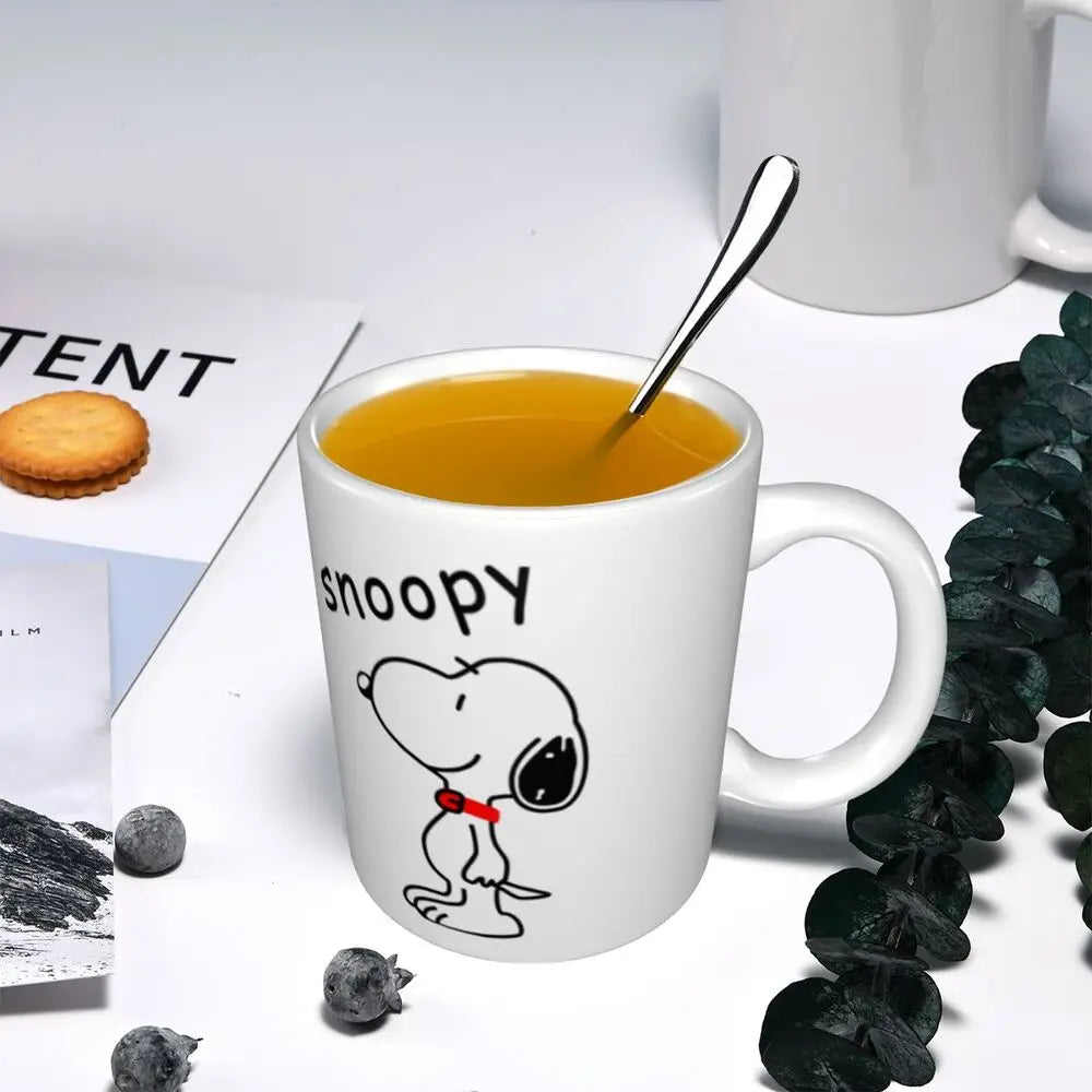 Custom Cartoon Snoopy Woodstock Animation Coffee Mug DIY Ceramic Milk Tea Cups