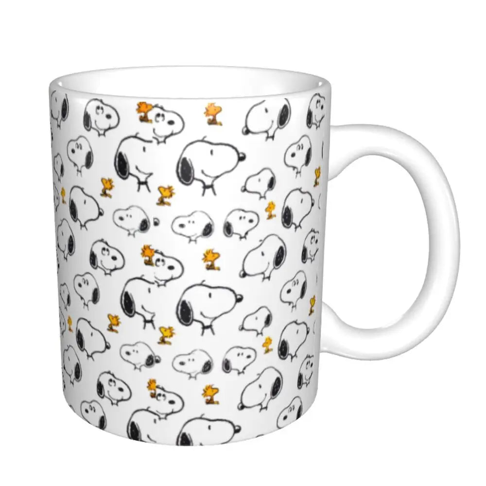 Custom Cartoon Snoopy Woodstock Animation Coffee Mug DIY Ceramic Milk Tea Cups