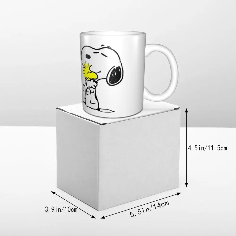 Custom Cartoon Snoopy Woodstock Animation Coffee Mug DIY Ceramic Milk Tea Cups
