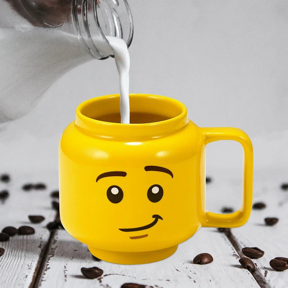 Creative Cartoon Coffee Milk Tea Water Cup Cute Funny Expression Children Milk Breakfast Mug Smile Ceramic Mug Home Water Cup