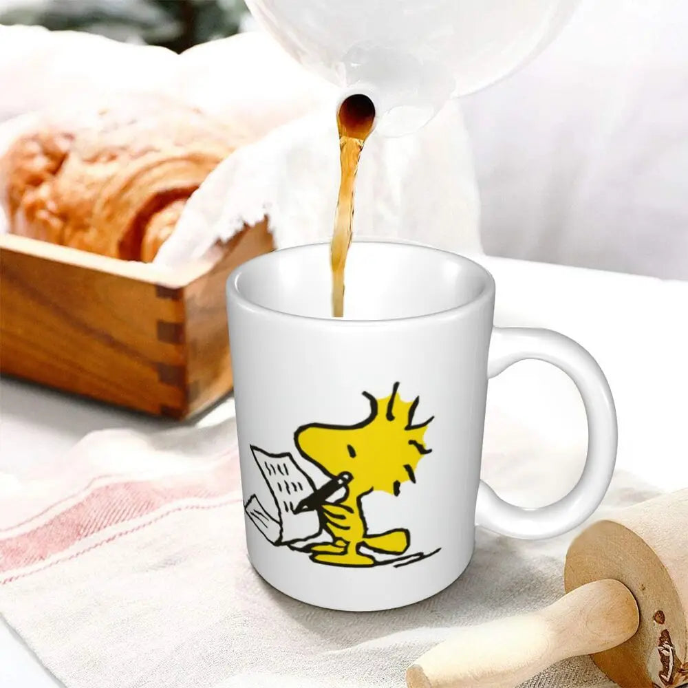Custom Cartoon Snoopy Woodstock Animation Coffee Mug DIY Ceramic Milk Tea Cups