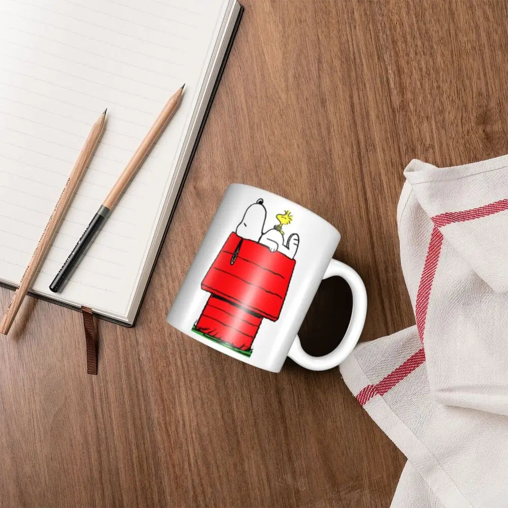 Custom Cartoon Snoopy Woodstock Animation Coffee Mug DIY Ceramic Milk Tea Cups