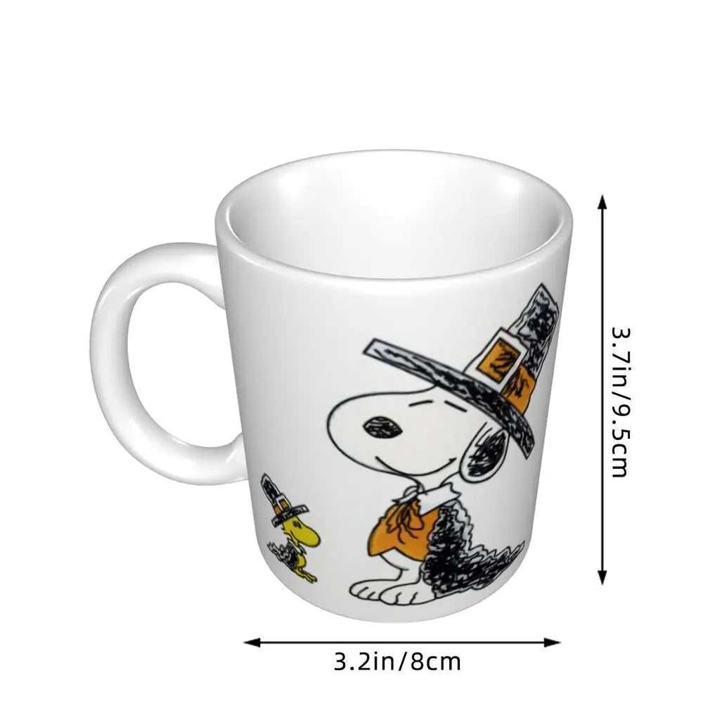 Custom Cartoon Snoopy Woodstock Animation Coffee Mug DIY Ceramic Milk Tea Cups