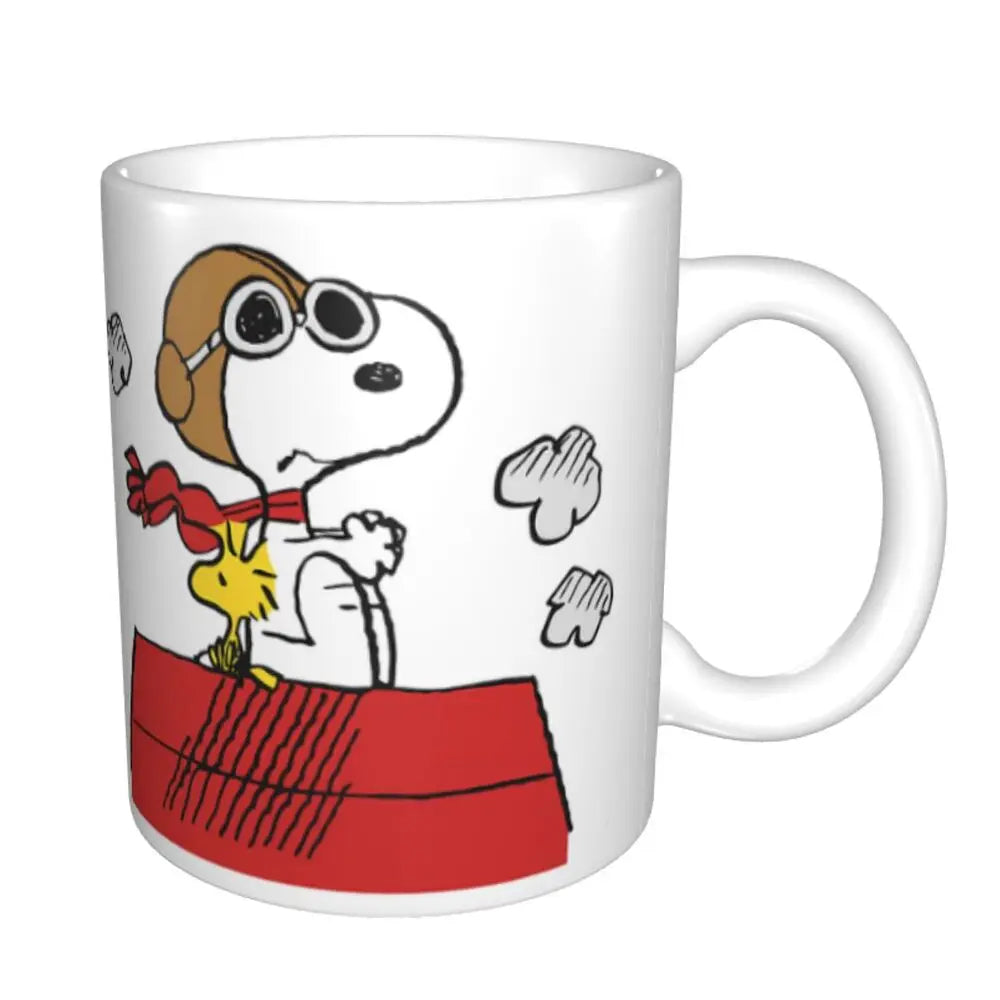 Custom Cartoon Snoopy Woodstock Animation Coffee Mug DIY Ceramic Milk Tea Cups
