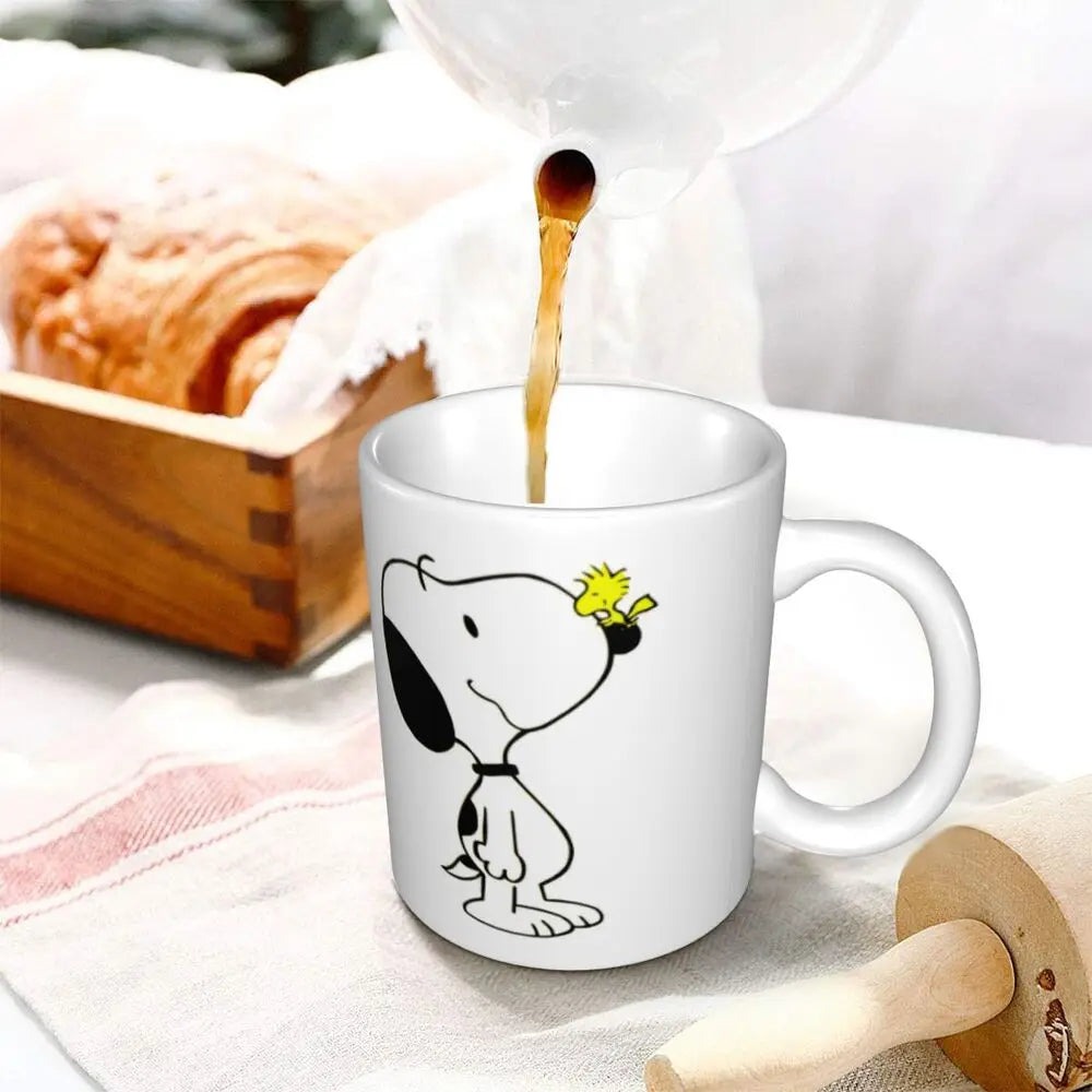 Custom Cartoon Snoopy Woodstock Animation Coffee Mug DIY Ceramic Milk Tea Cups