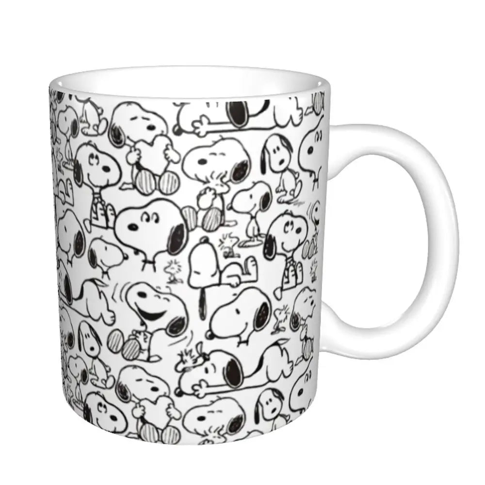 Custom Cartoon Snoopy Woodstock Animation Coffee Mug DIY Ceramic Milk Tea Cups