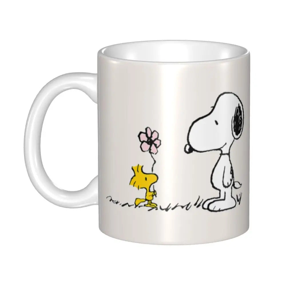 Custom Cartoon Snoopy Woodstock Animation Coffee Mug DIY Ceramic Milk Tea Cups