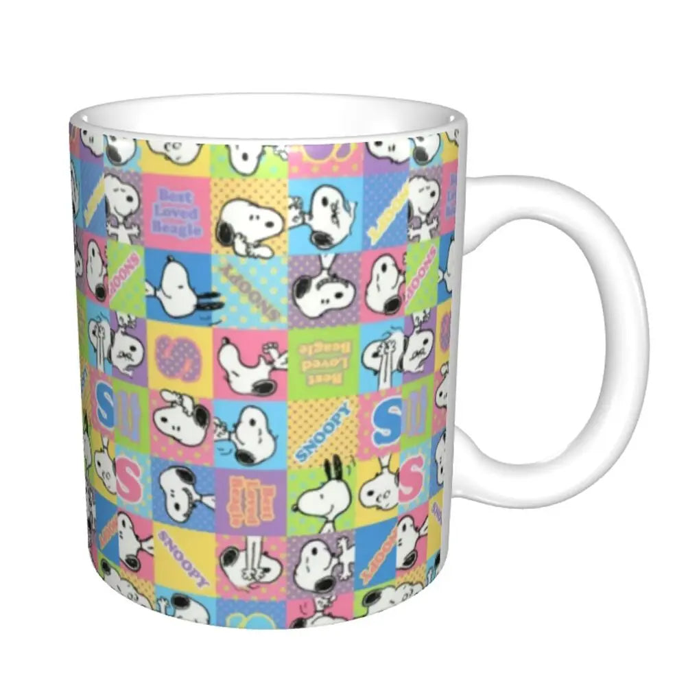 Custom Cartoon Snoopy Woodstock Animation Coffee Mug DIY Ceramic Milk Tea Cups