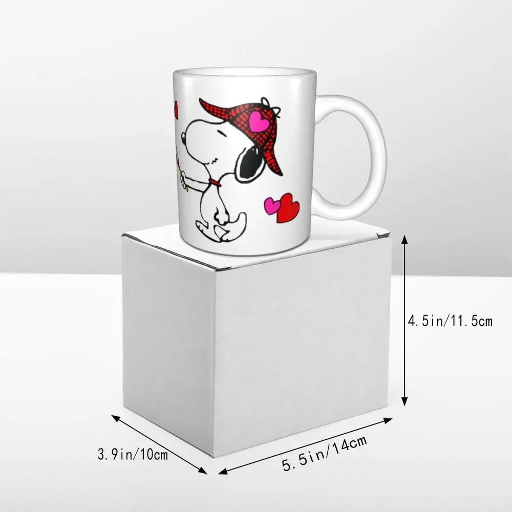 Custom Cartoon Snoopy Woodstock Animation Coffee Mug DIY Ceramic Milk Tea Cups
