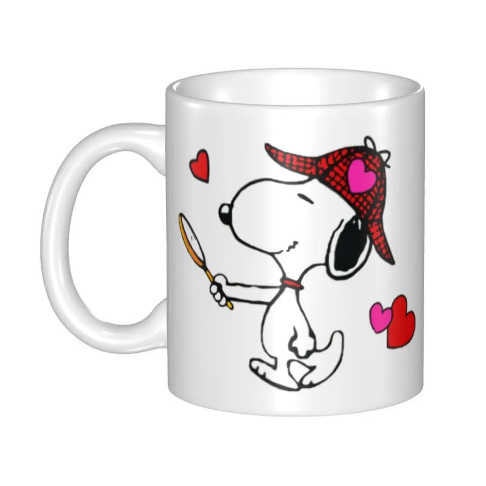 Custom Cartoon Snoopy Woodstock Animation Coffee Mug DIY Ceramic Milk Tea Cups