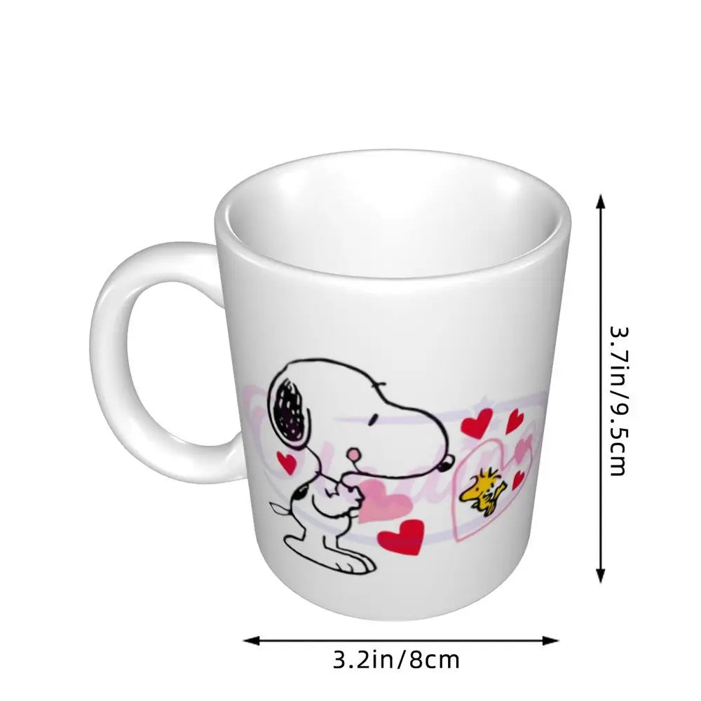 Custom Cartoon Snoopy Woodstock Animation Coffee Mug DIY Ceramic Milk Tea Cups