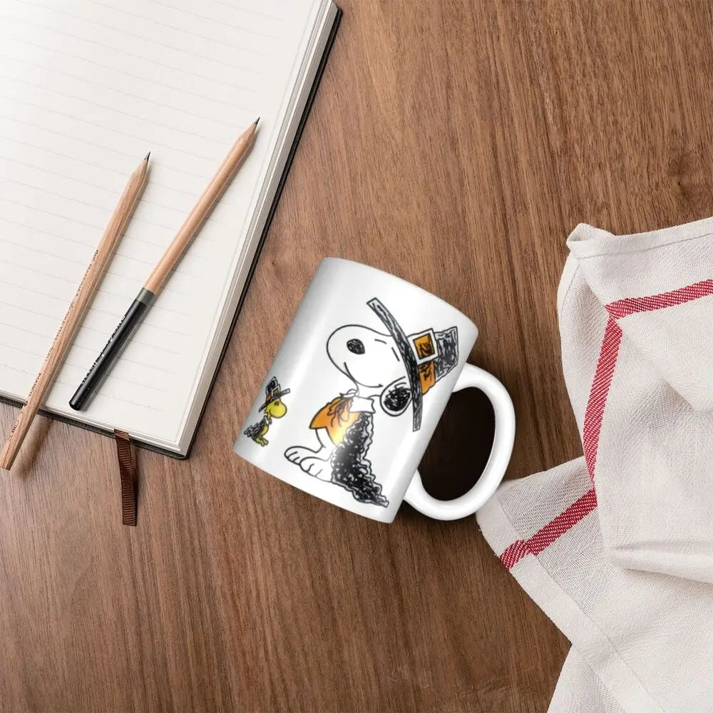 Custom Cartoon Snoopy Woodstock Animation Coffee Mug DIY Ceramic Milk Tea Cups