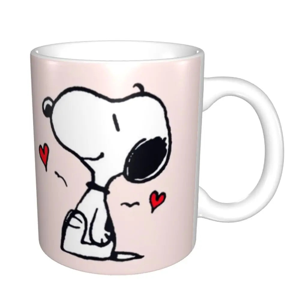 Custom Cartoon Snoopy Woodstock Animation Coffee Mug DIY Ceramic Milk Tea Cups