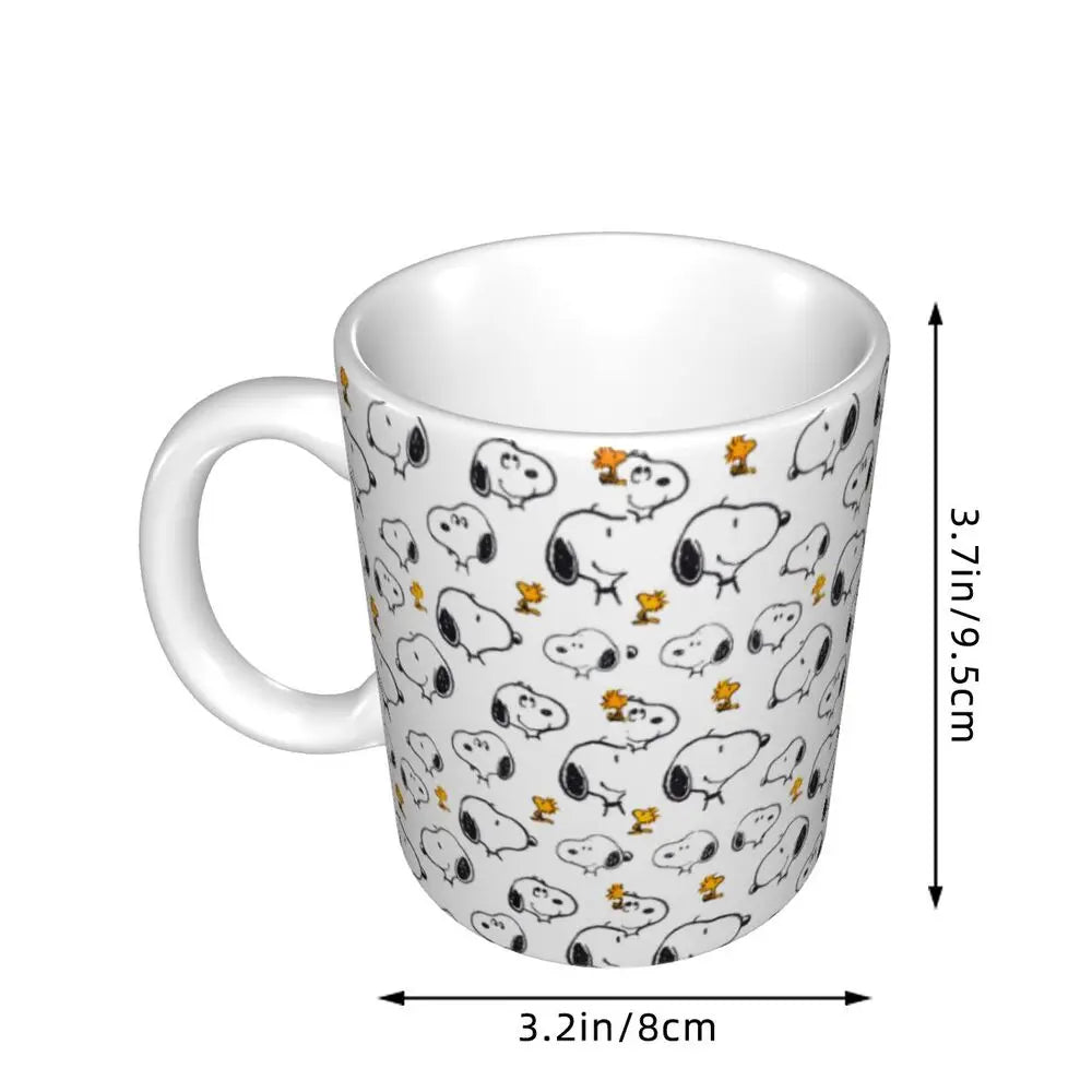 Custom Cartoon Snoopy Woodstock Animation Coffee Mug DIY Ceramic Milk Tea Cups