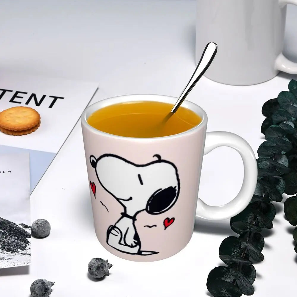 Custom Cartoon Snoopy Woodstock Animation Coffee Mug DIY Ceramic Milk Tea Cups