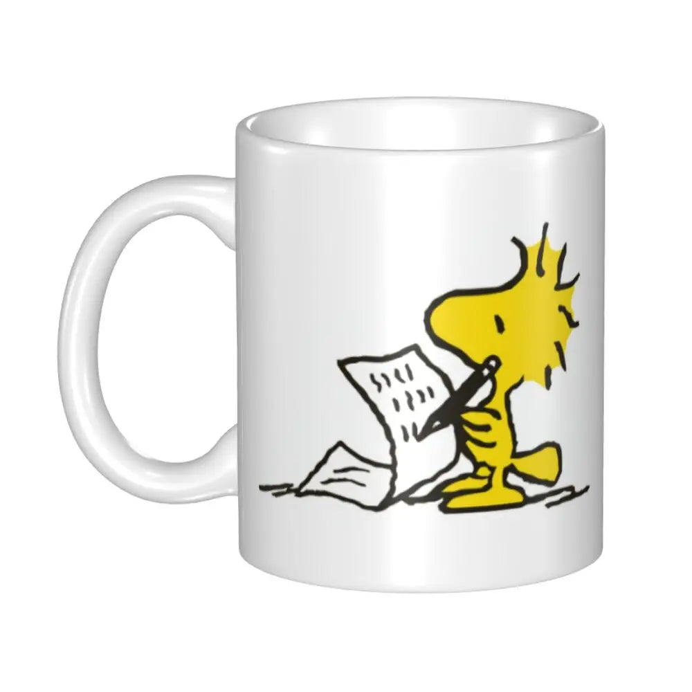 Custom Cartoon Snoopy Woodstock Animation Coffee Mug DIY Ceramic Milk Tea Cups