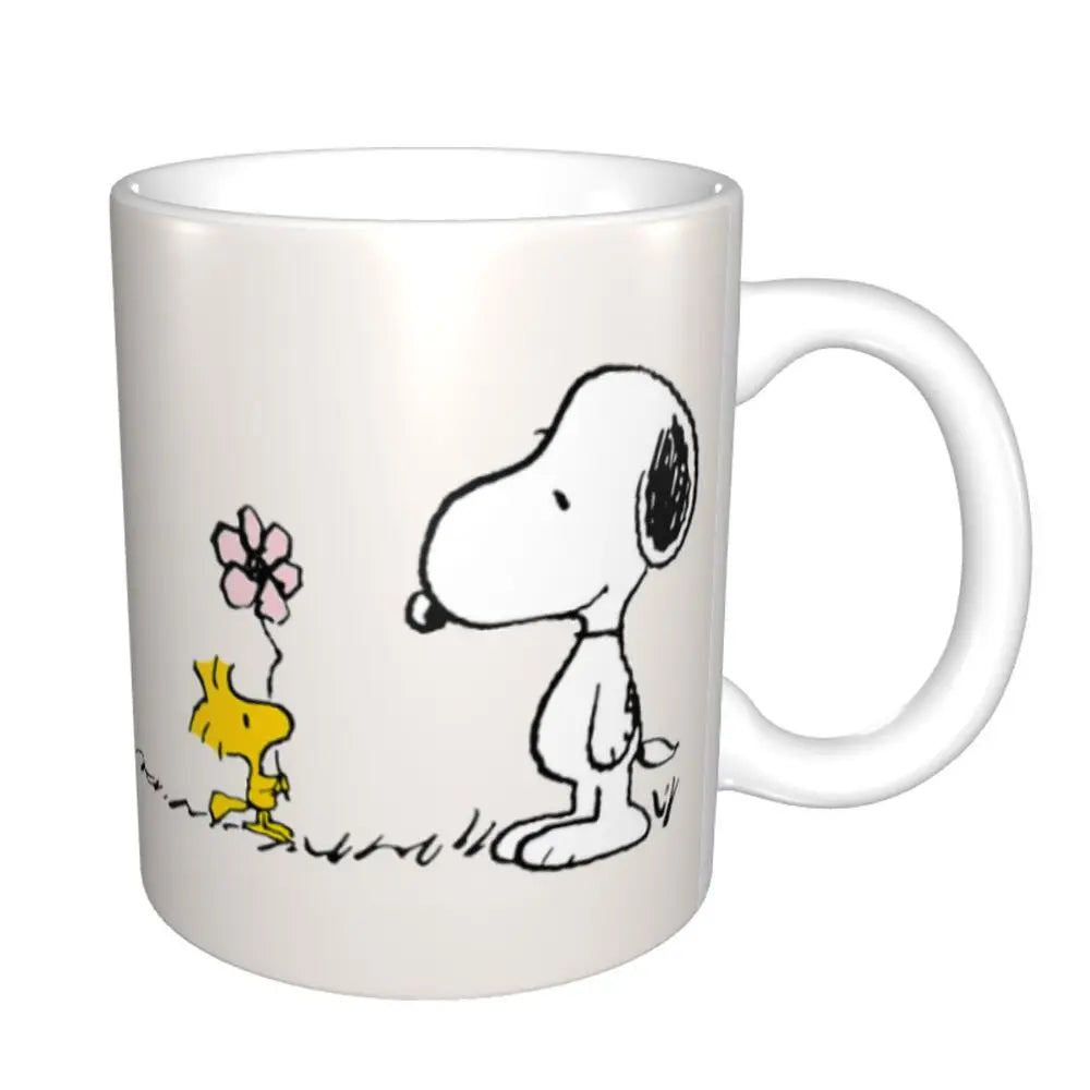 Custom Cartoon Snoopy Woodstock Animation Coffee Mug DIY Ceramic Milk Tea Cups