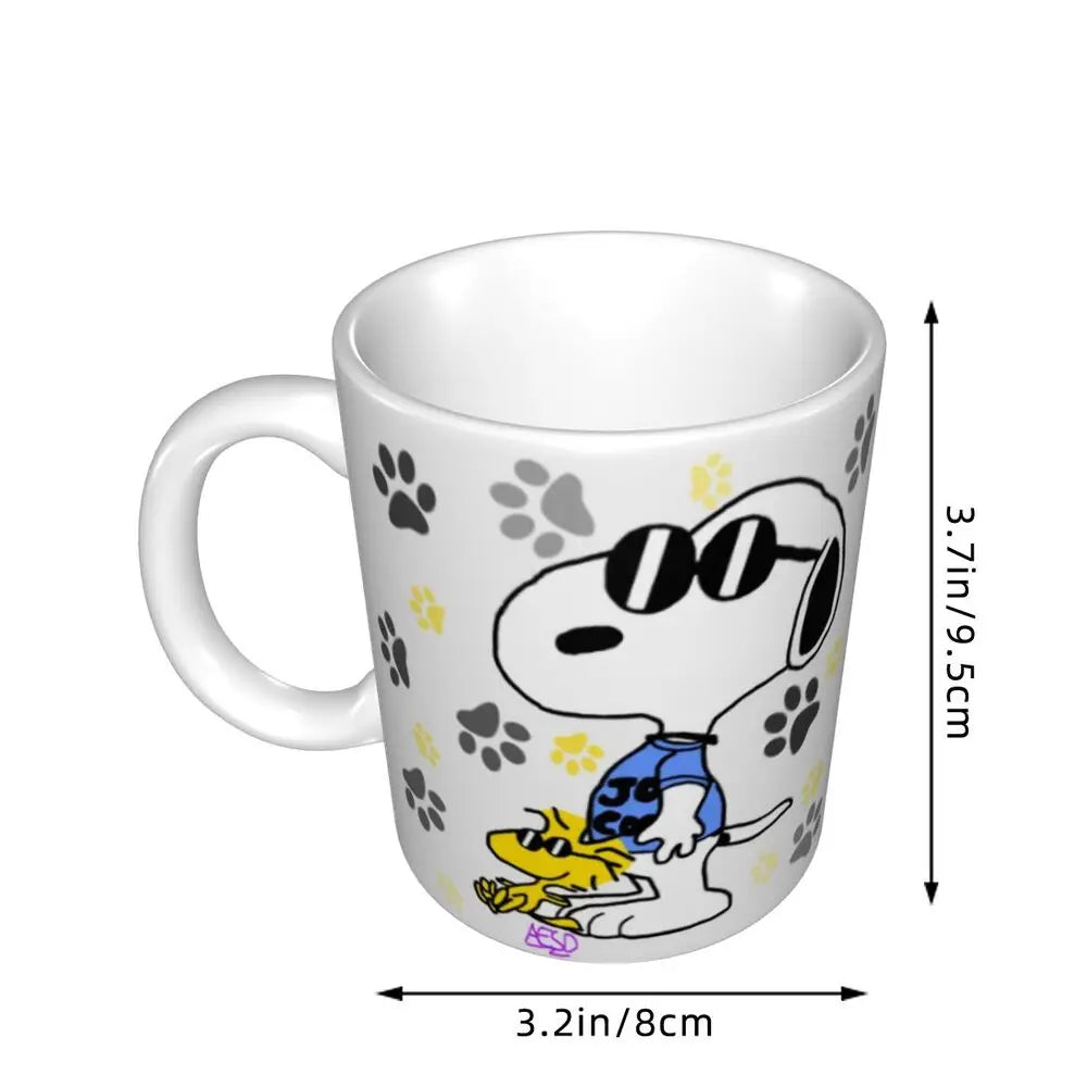 Custom Cartoon Snoopy Woodstock Animation Coffee Mug DIY Ceramic Milk Tea Cups