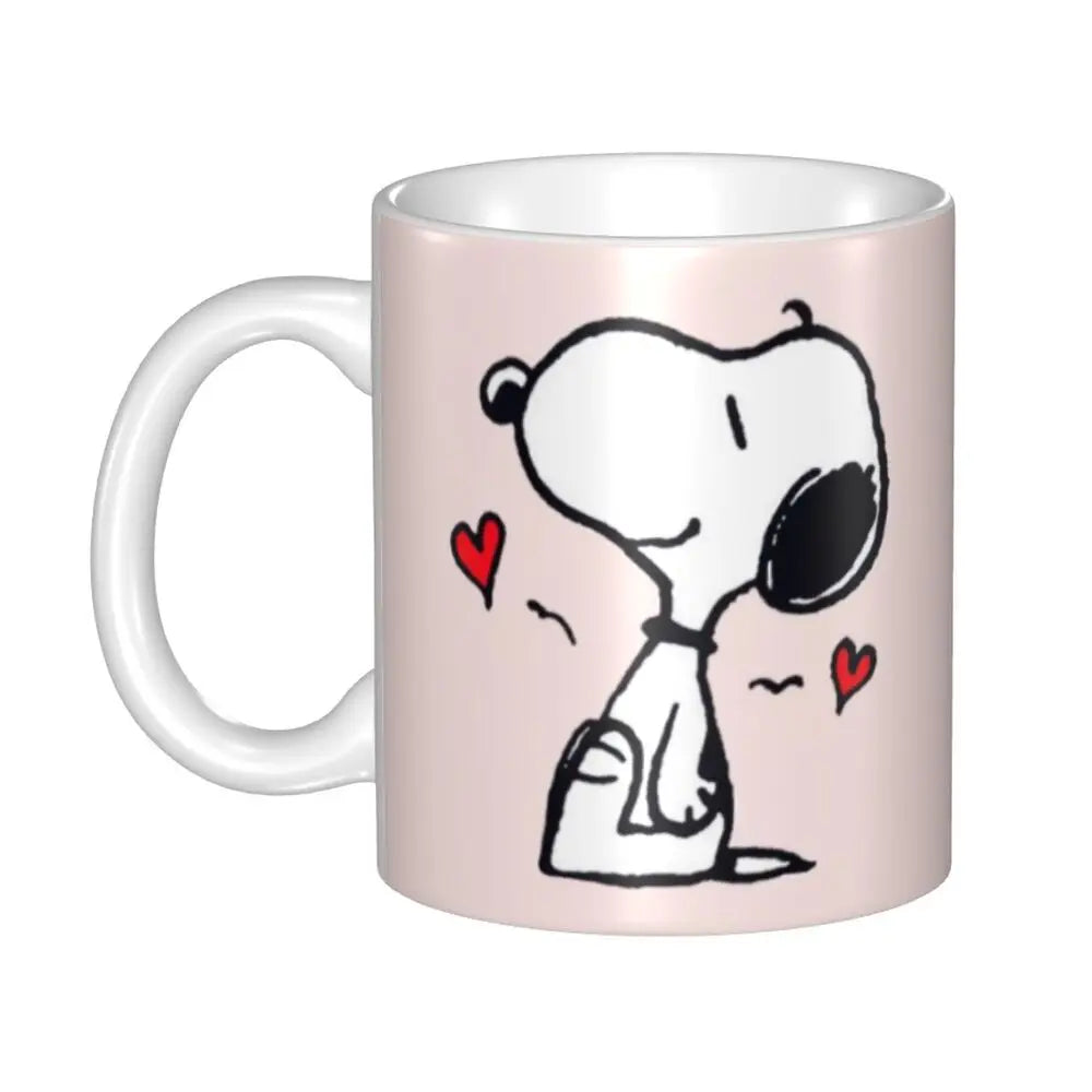 Custom Cartoon Snoopy Woodstock Animation Coffee Mug DIY Ceramic Milk Tea Cups