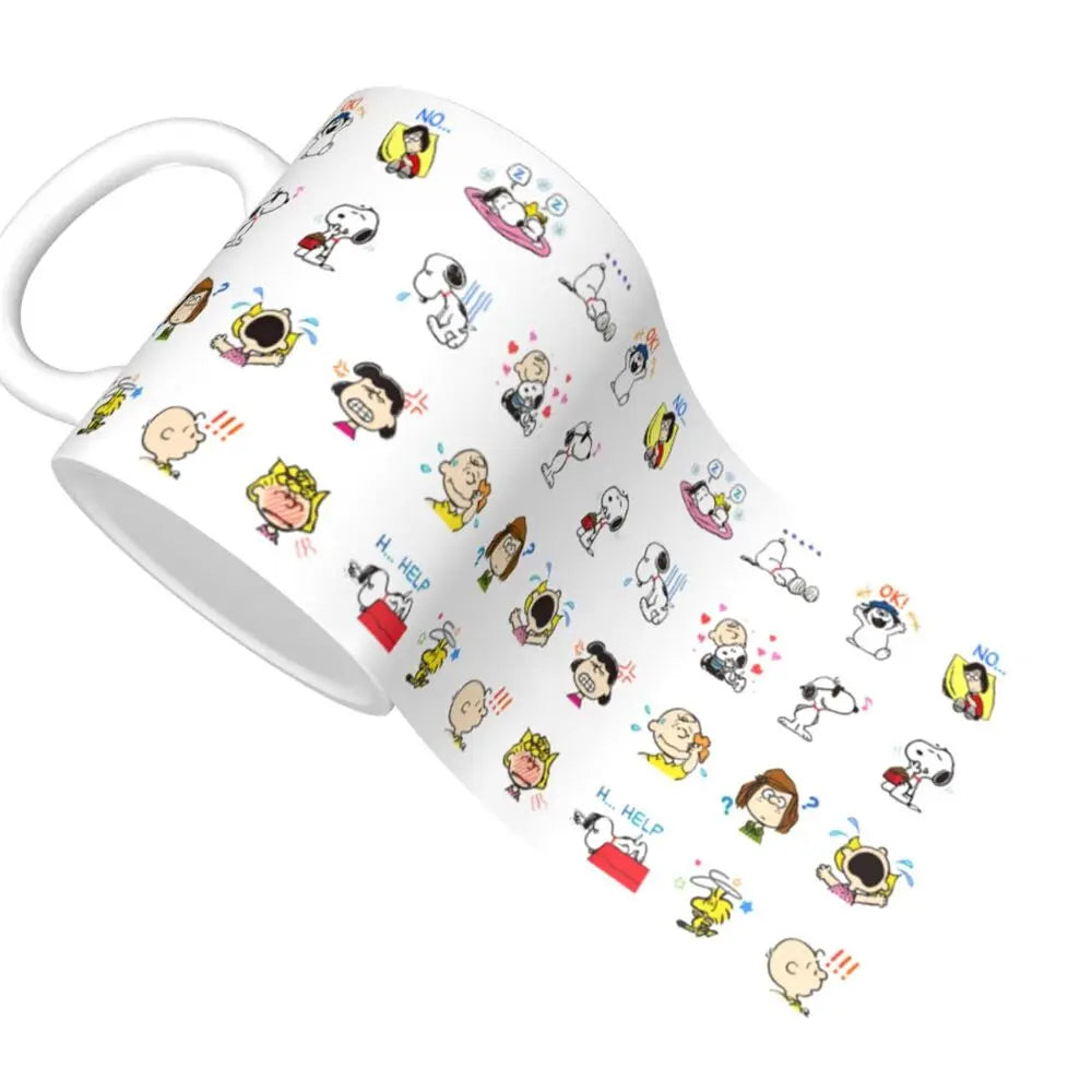 Custom Cartoon Snoopy Woodstock Animation Coffee Mug DIY Ceramic Milk Tea Cups