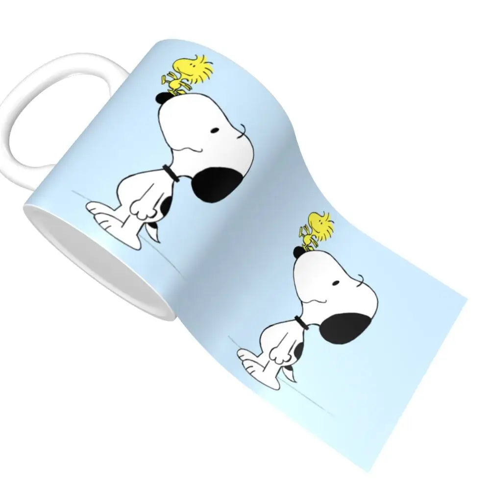Custom Cartoon Snoopy Woodstock Animation Coffee Mug DIY Ceramic Milk Tea Cups