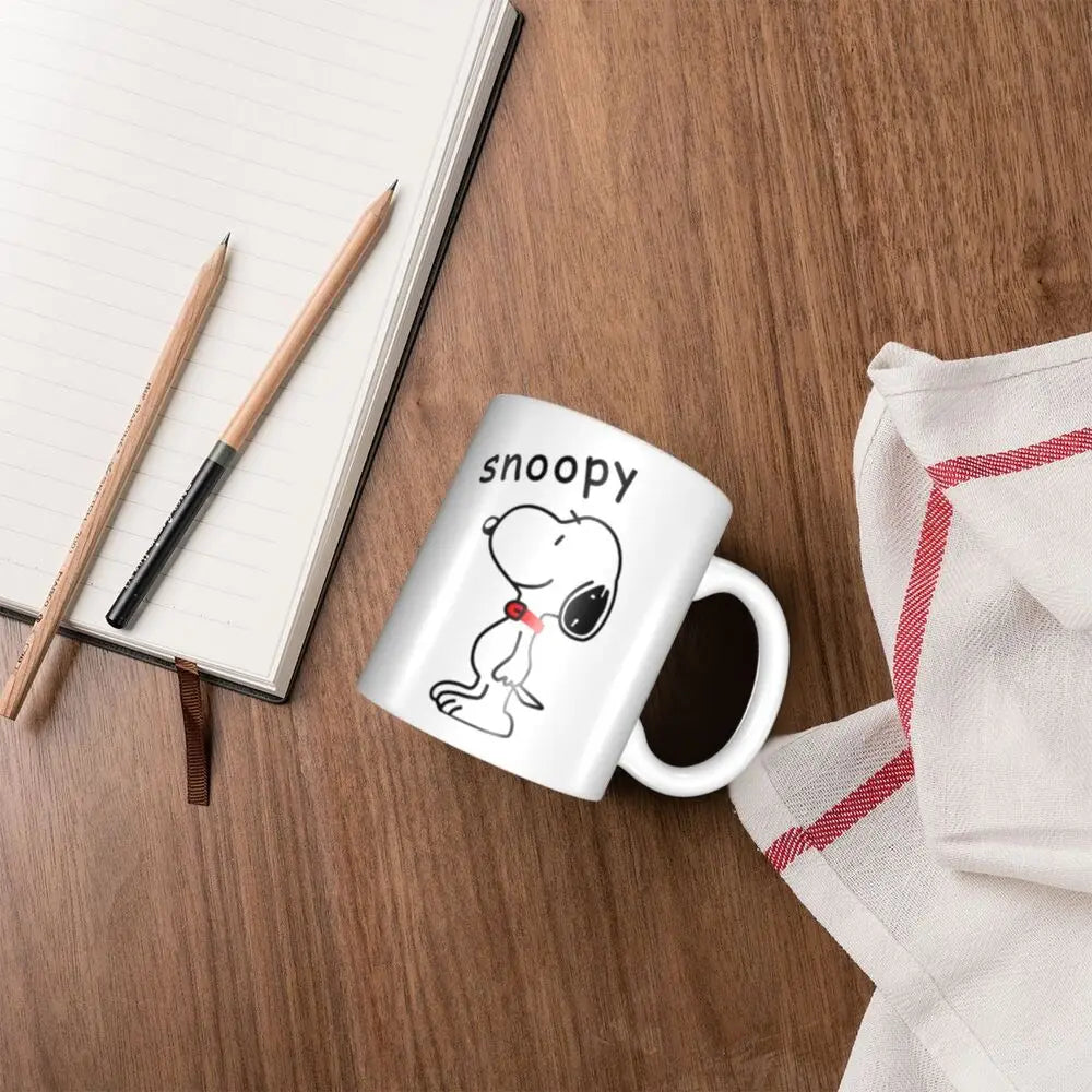 Custom Cartoon Snoopy Woodstock Animation Coffee Mug DIY Ceramic Milk Tea Cups