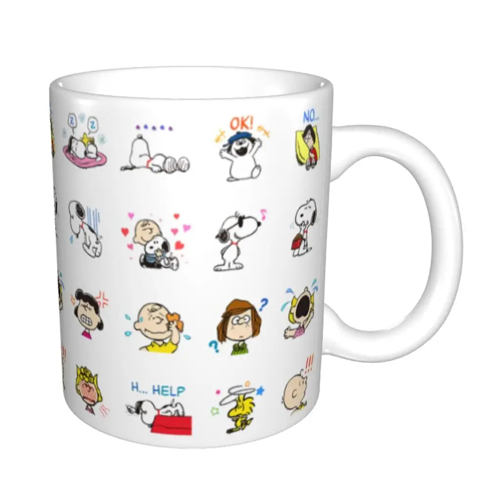Custom Cartoon Snoopy Woodstock Animation Coffee Mug DIY Ceramic Milk Tea Cups