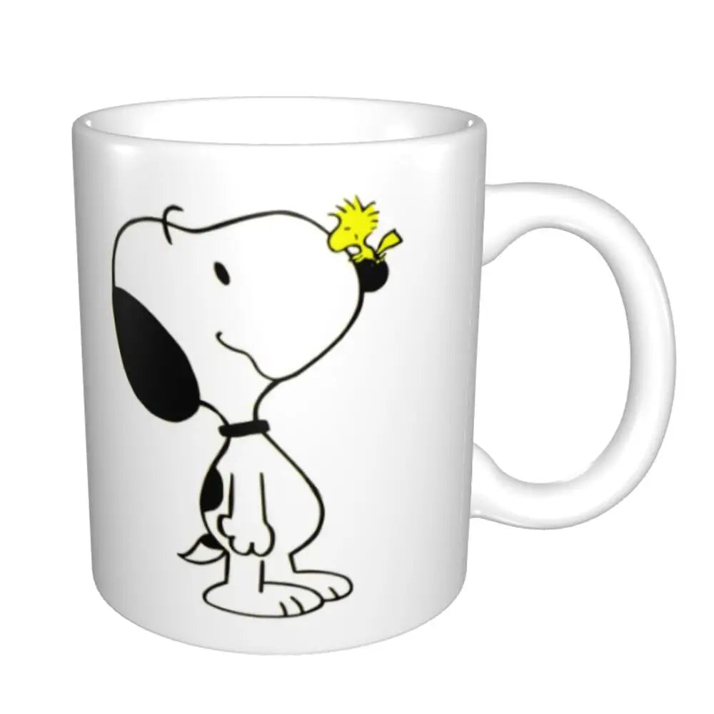 Custom Cartoon Snoopy Woodstock Animation Coffee Mug DIY Ceramic Milk Tea Cups