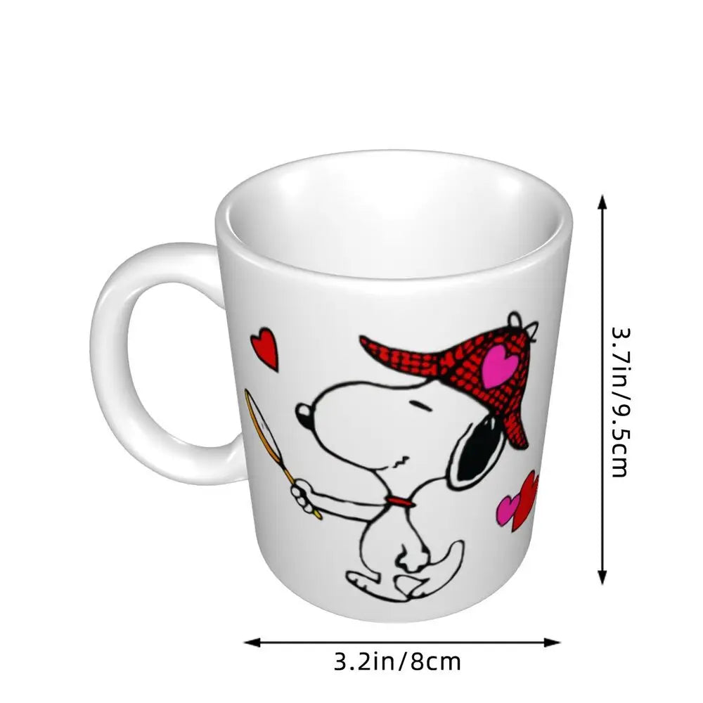 Custom Cartoon Snoopy Woodstock Animation Coffee Mug DIY Ceramic Milk Tea Cups