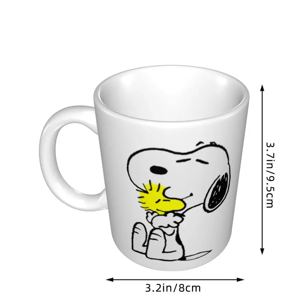 Custom Cartoon Snoopy Woodstock Animation Coffee Mug DIY Ceramic Milk Tea Cups