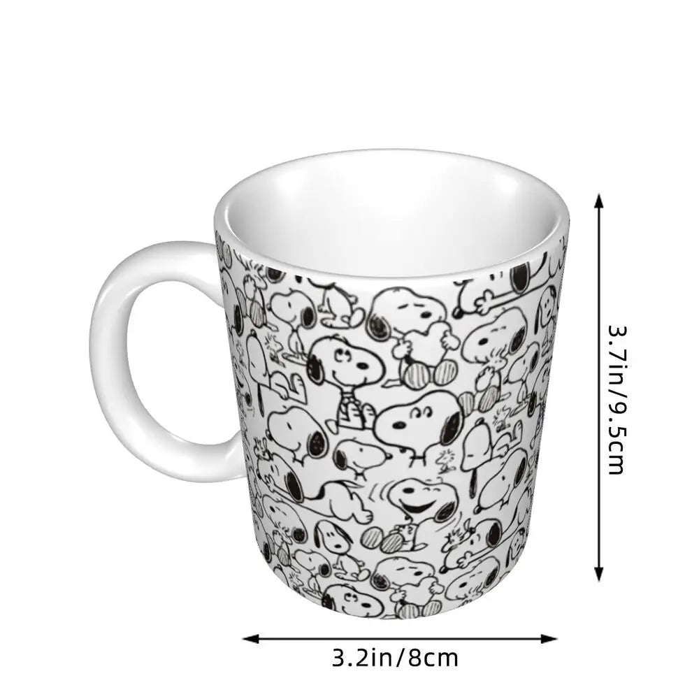 Custom Cartoon Snoopy Woodstock Animation Coffee Mug DIY Ceramic Milk Tea Cups