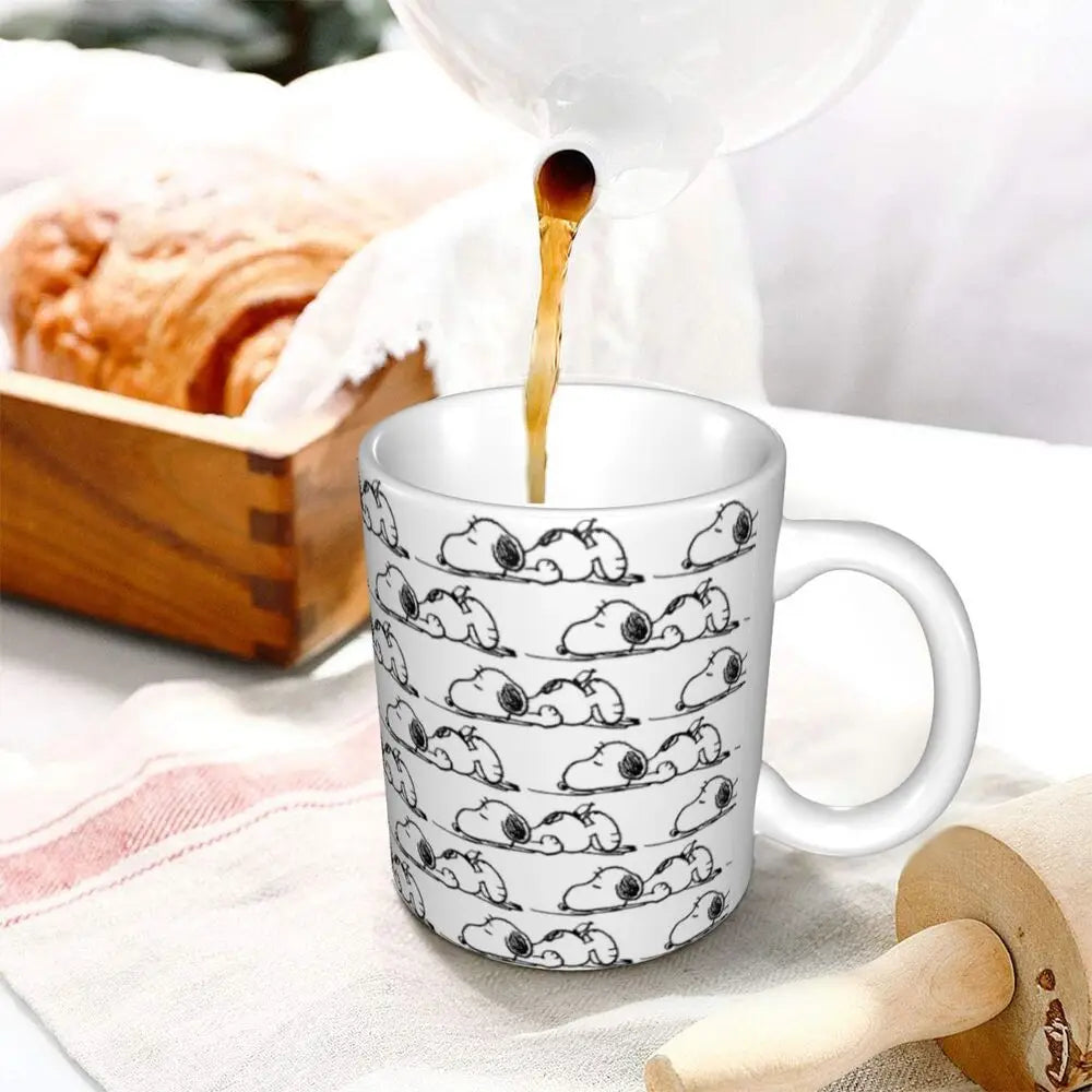 Custom Cartoon Snoopy Woodstock Animation Coffee Mug DIY Ceramic Milk Tea Cups