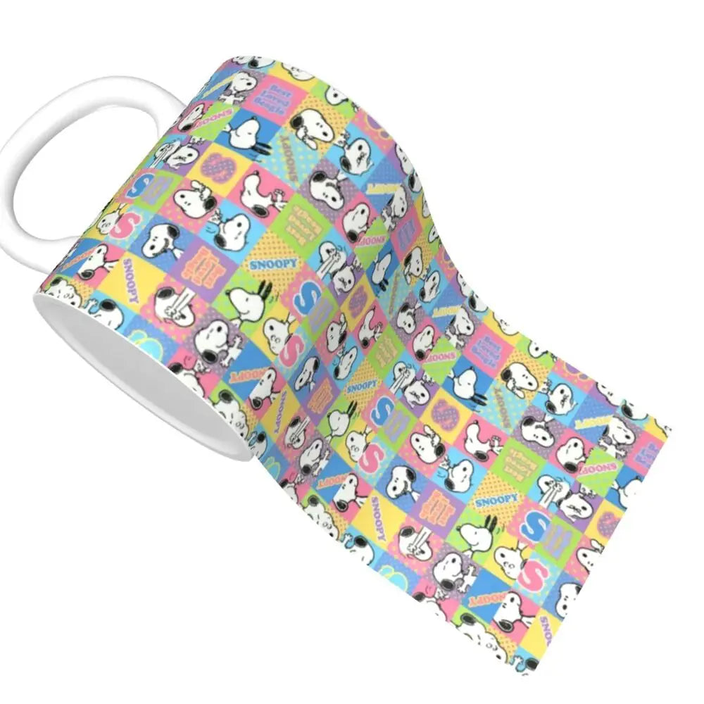 Custom Cartoon Snoopy Woodstock Animation Coffee Mug DIY Ceramic Milk Tea Cups