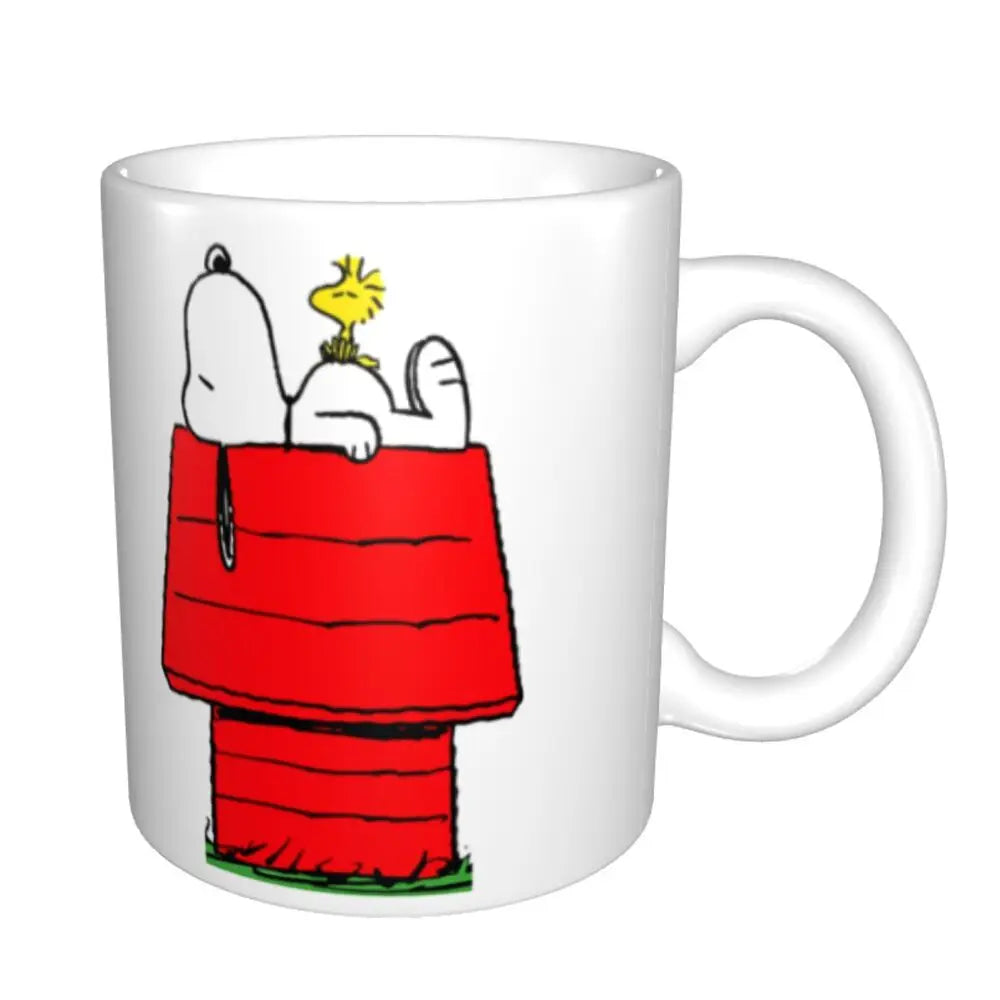 Custom Cartoon Snoopy Woodstock Animation Coffee Mug DIY Ceramic Milk Tea Cups