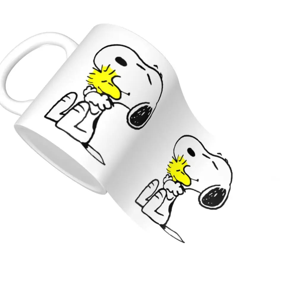 Custom Cartoon Snoopy Woodstock Animation Coffee Mug DIY Ceramic Milk Tea Cups