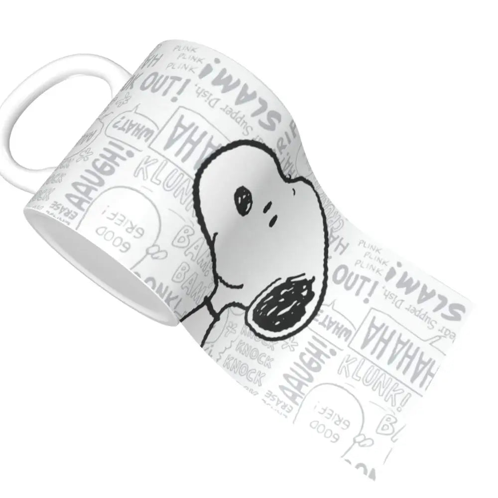 Custom Cartoon Snoopy Woodstock Animation Coffee Mug DIY Ceramic Milk Tea Cups