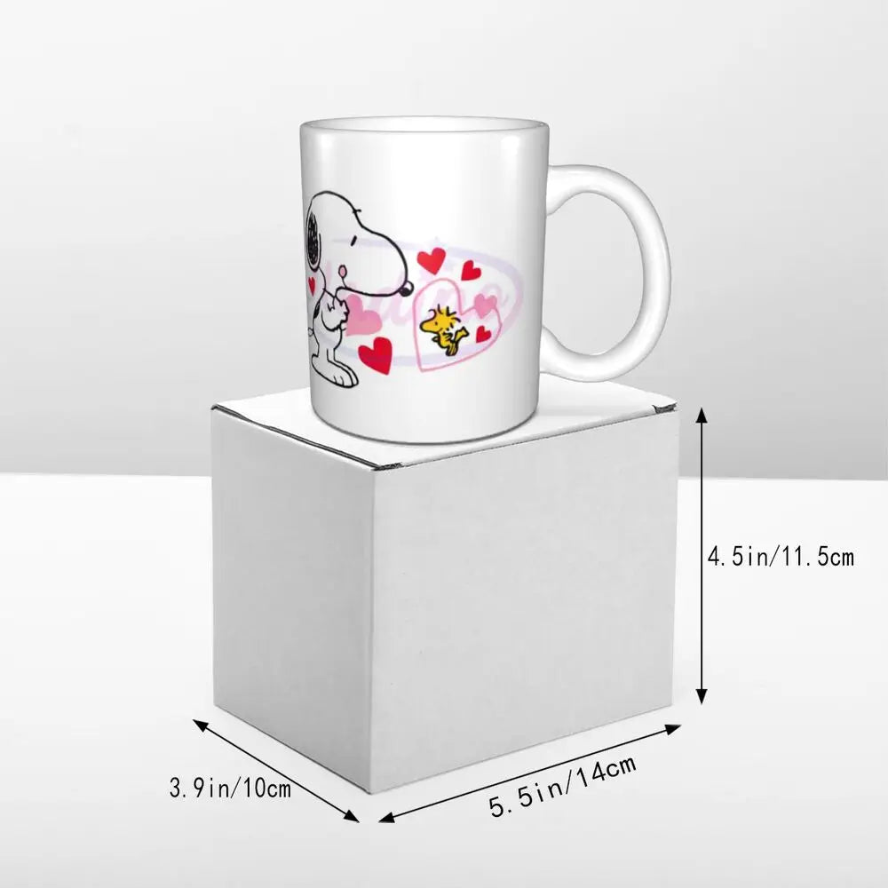 Custom Cartoon Snoopy Woodstock Animation Coffee Mug DIY Ceramic Milk Tea Cups