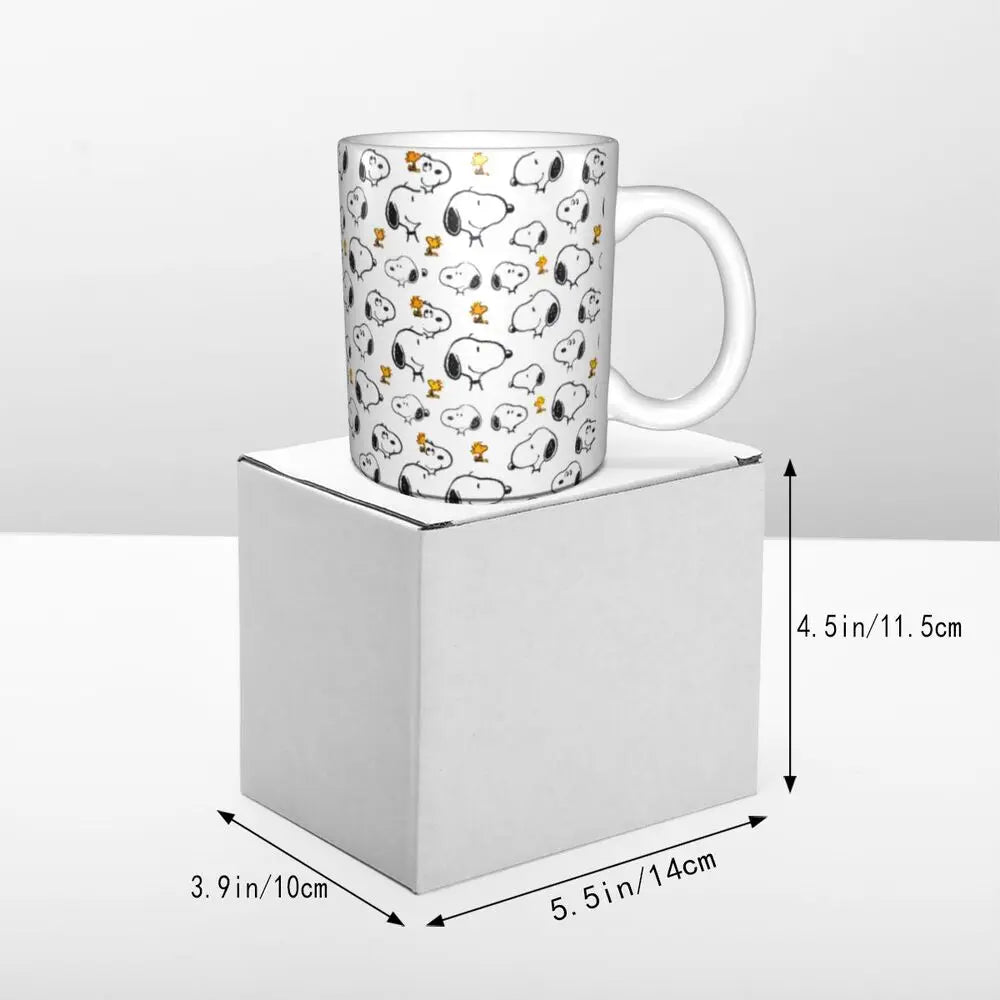 Custom Cartoon Snoopy Woodstock Animation Coffee Mug DIY Ceramic Milk Tea Cups