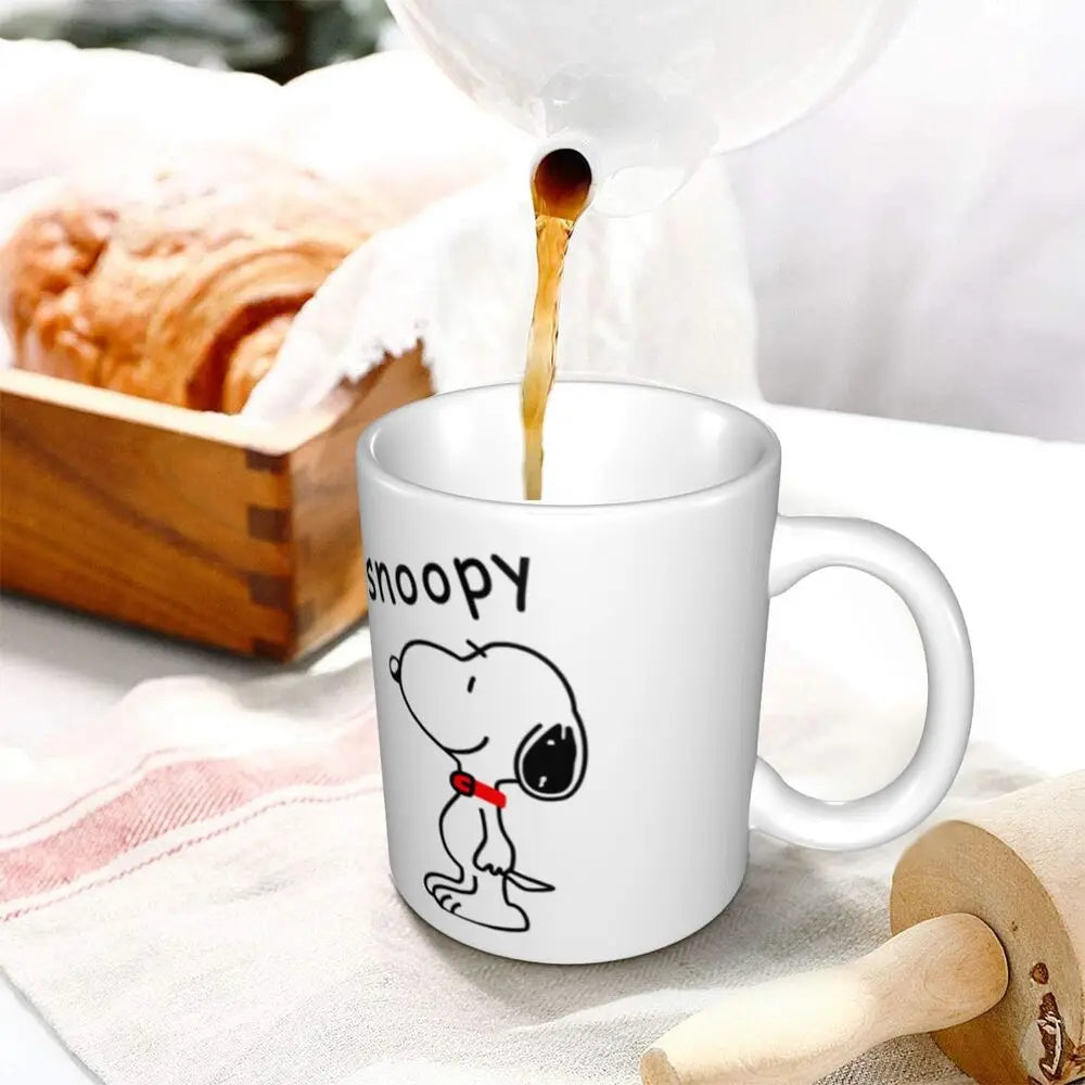 Custom Cartoon Snoopy Woodstock Animation Coffee Mug DIY Ceramic Milk Tea Cups