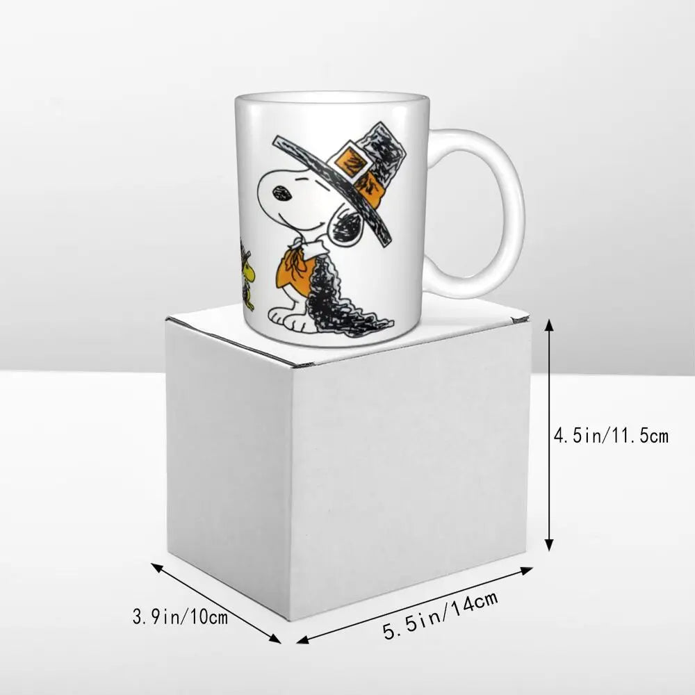Custom Cartoon Snoopy Woodstock Animation Coffee Mug DIY Ceramic Milk Tea Cups