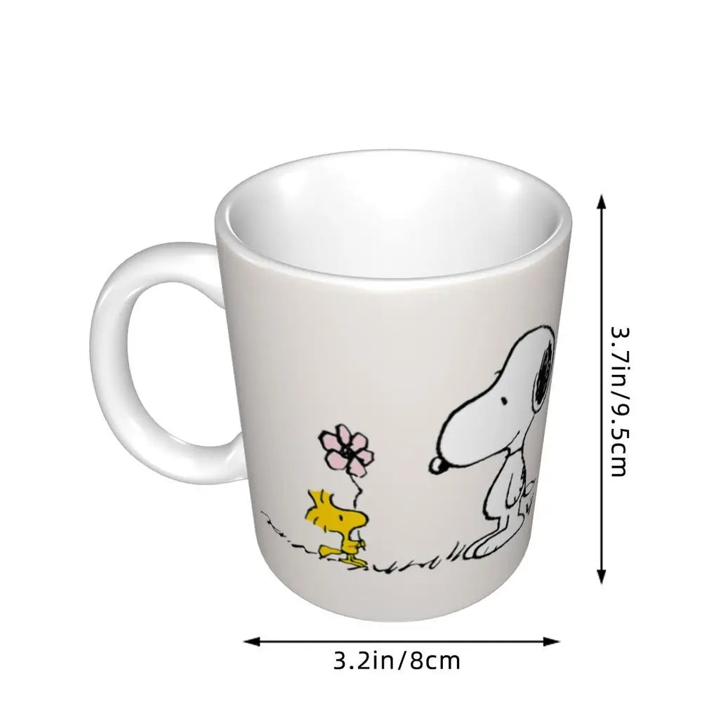 Custom Cartoon Snoopy Woodstock Animation Coffee Mug DIY Ceramic Milk Tea Cups